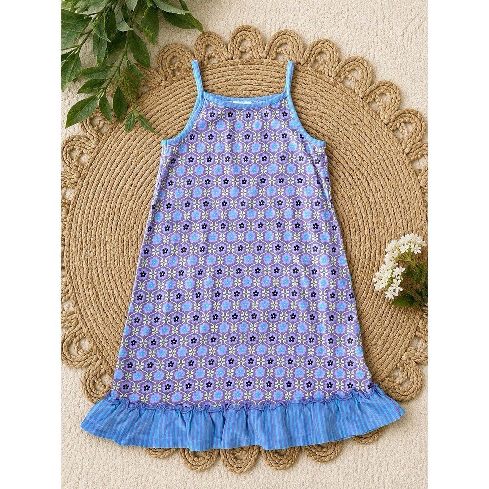 Hanna Andersson Size 130 Girls 8 Sleeveless Summer Dress Cotton Purple